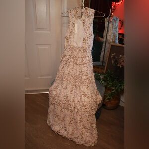 Fate Floral Print Dress with Ruffle Accents